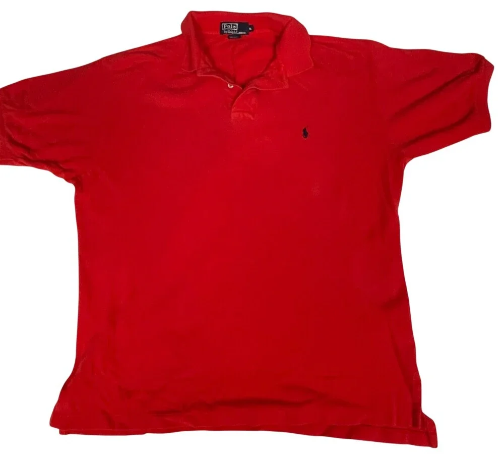 Polo by Ralph Lauren Red Cotton Polo Shirt XL – Made in Bolivia, Classic Fit